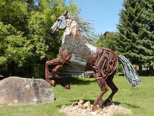 Horse sculpture at Pony, Montana